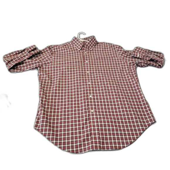 Lauren By Ralph Lauren Men's Red White Black Long Sleeve Shirt NWOT 32/33 - Picture 4 of 11